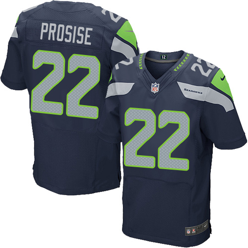 Men's Elite C. J. Prosise Nike Jersey Navy Blue Home - #22 NFL Seattle Seahawks